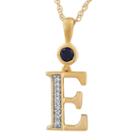 E Womens Lab Created Blue Sapphire 14k Gold Over Silver Pendant Necklace
