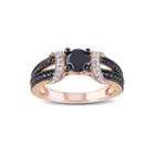 1 Ct. T.w. White And Color-enhanced Black Diamond 10k Rose Gold Ring