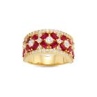 Womens Lab Created Red Ruby 14k Gold Over Silver Cocktail Ring