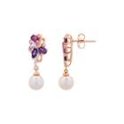 Diamond Accent Marquise Purple Amethyst 14k Gold Over Silver Stud Earrings