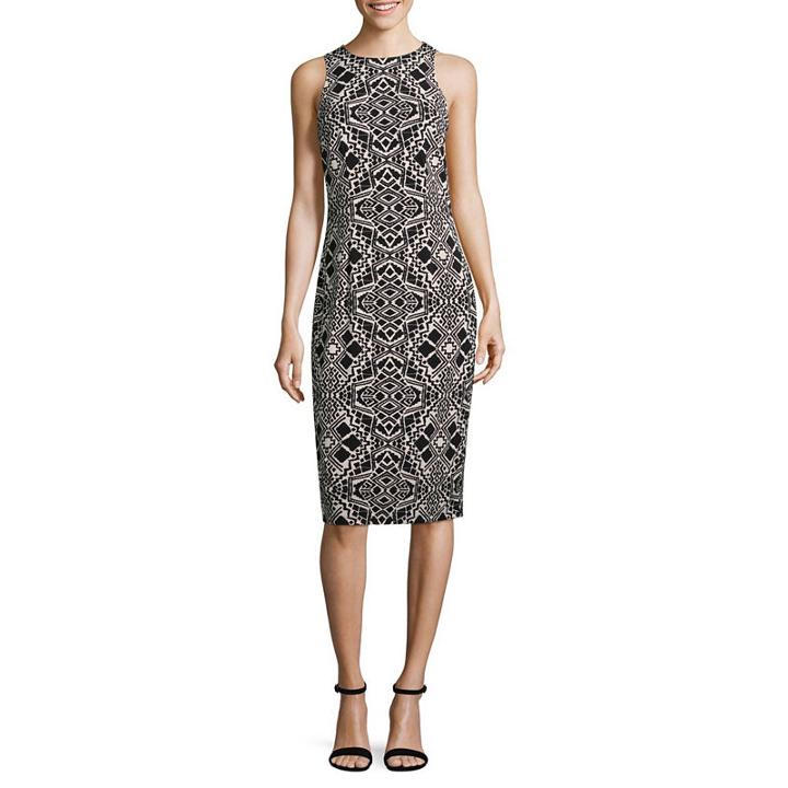 London Times Sleeveless Shift Dress-petites