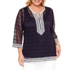 Alfred Dunner Seas The Day Tunic Top Plus