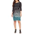 Studio 1 Elbow Sleeve Polka Dot Sheath Dress