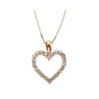 14k Rose Gold .50 Carat Diamond Igl Certified Heart Pendant With Chain