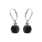 Gloria Vanderbilt Black Crystal Silver-tone Drop Earrings