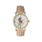 Olivia Pratt Womens Floral Anchor Dial Beige Leather Watch 15004
