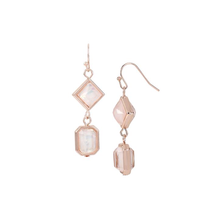 Worthington Pink Stone Rose-tone Earrings