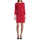 Worthington Wt Tie Front Dress 3/4 Sleeve Sheath Dress