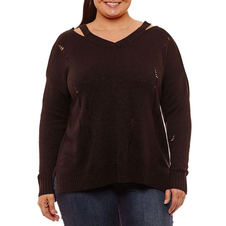 Arizona Destructed Sweater-juniors Plus