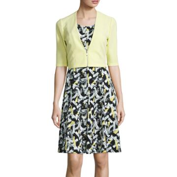 Perceptions Sleeveless Print Fit-and-flare Dress