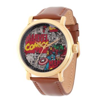 Comics Marvel Mens Brown Strap Watch-wma000049