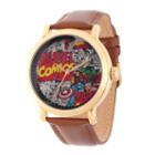 Comics Marvel Mens Brown Strap Watch-wma000049