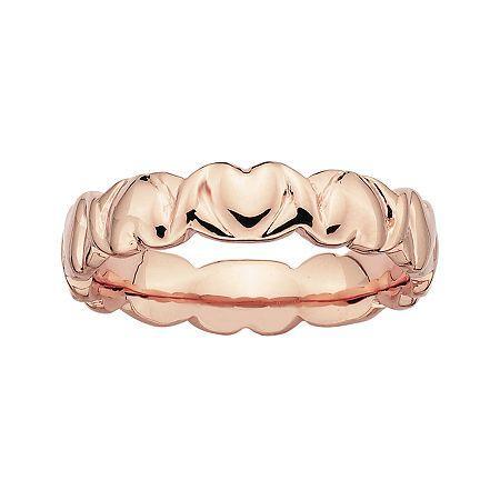 Personally Stackable 18k Rose Gold Over Sterling Silver 4.25mm Heart Ring