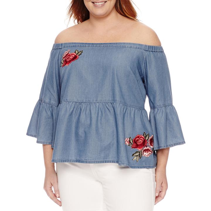 A.n.a 3/4 Sleeve Woven Blouse-plus