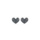 1/4 Ct. T.w. Round Black Diamond Sterling Silver Stud Earrings