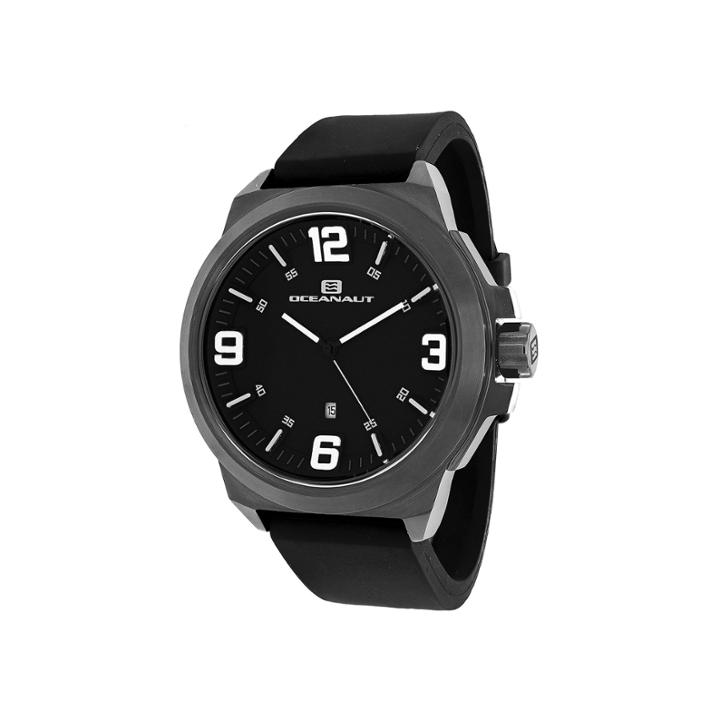 Oceanaut Mens Armada Black Rubber Strap Watch