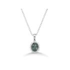 Womens Green Sterling Silver Pendant Necklace