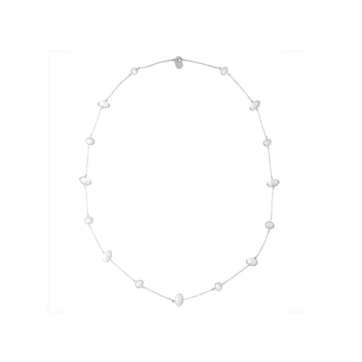 Liz Claiborne White Bead And Silver-tone Station Necklace