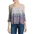 Arizona Cold Shoulder Peasant Top- Juniors
