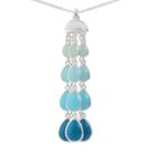 Liz Claiborne Womens Blue Pear Pendant Necklace