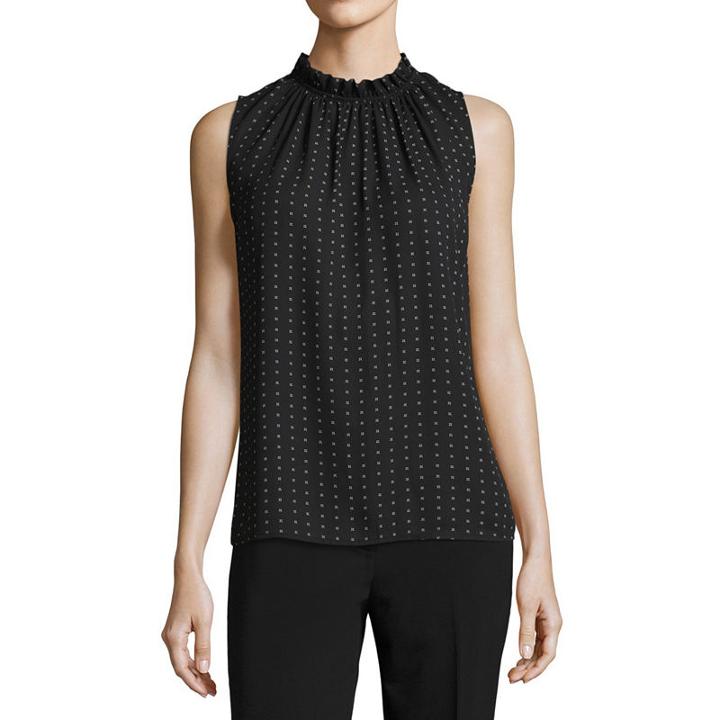 Worthington Sleeveless High Neck Georgette Blouse