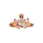 Limited Quantities Morganite 10k Rose Gold Flower Ring