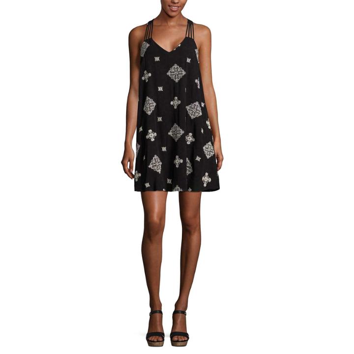 My Michelle Sleeveless Embroidered Medallion A-line Dress-juniors
