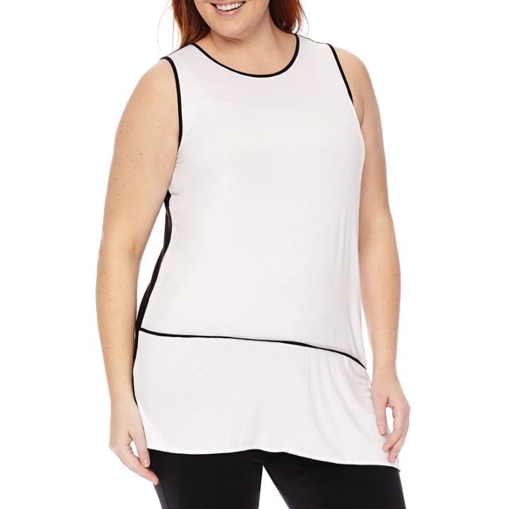 Worthington Sleeveless Asymmetrical Tank Top - Plus