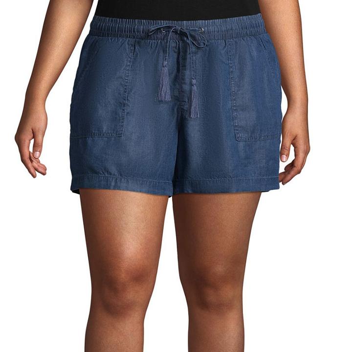Boutique + Chambray Soft Shorts - Plus
