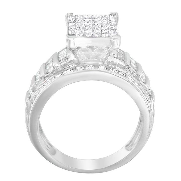 Womens 2 Ct. T.w. Diamond White 14k White Gold Cocktail Ring