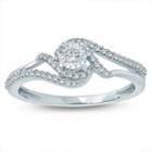 Promise My Love Womens 1/5 Ct. T.w. Genuine Multi-shape White Diamond Sterling Silver Promise Ring