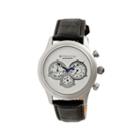 Heritor Automatic Earnhardt Mens Leather Day & Date-silver Watches