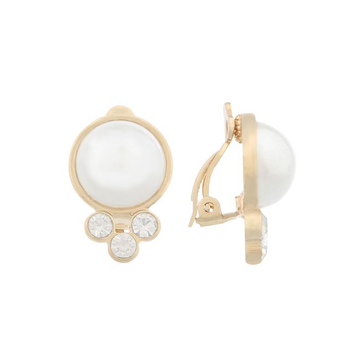 Gloria Vanderbilt White Clip On Earrings