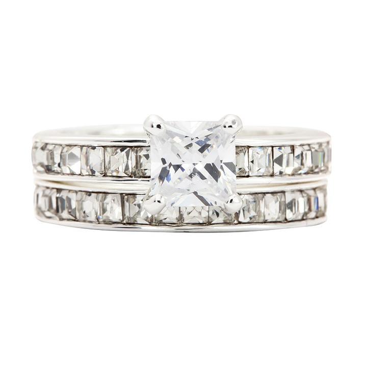 Sparkle Allure Sparkle Allure Womens 2 Ct. T.w. Clear Brass Cocktail Ring