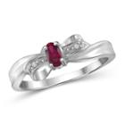 Lab-created Red Ruby In Sterling Silver Ring