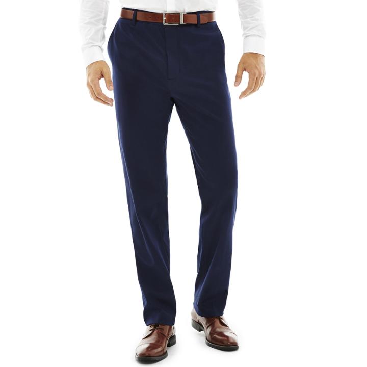Jf J. Ferrar Slim-fit Flat-front Blue Stretch Suit Pants