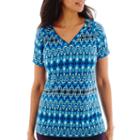 Made For Life&trade; Short-sleeve Print Y-neck Yoga T-shirt - Petite