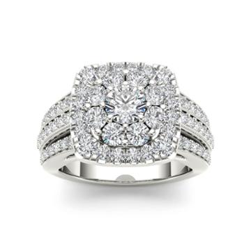 Original Moxie Womens 2 Ct. T.w. Round White Diamond 10k Gold Engagement Ring