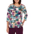 Alfred Dunner 3/4-sleeve Beaded-neck Top
