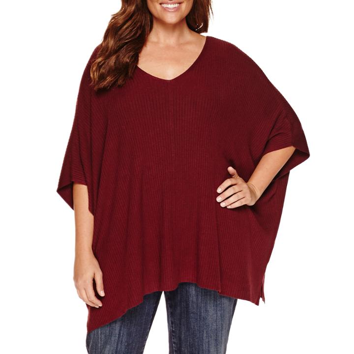 A.n.a Sleeveless V Neck Poncho-plus