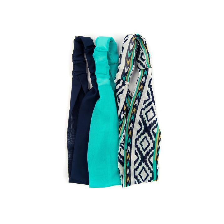 Carole 3-pk. Solid & Tribal Print Stretch Headbands