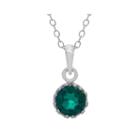 Lab-created Emerald Sterling Silver Pendant
