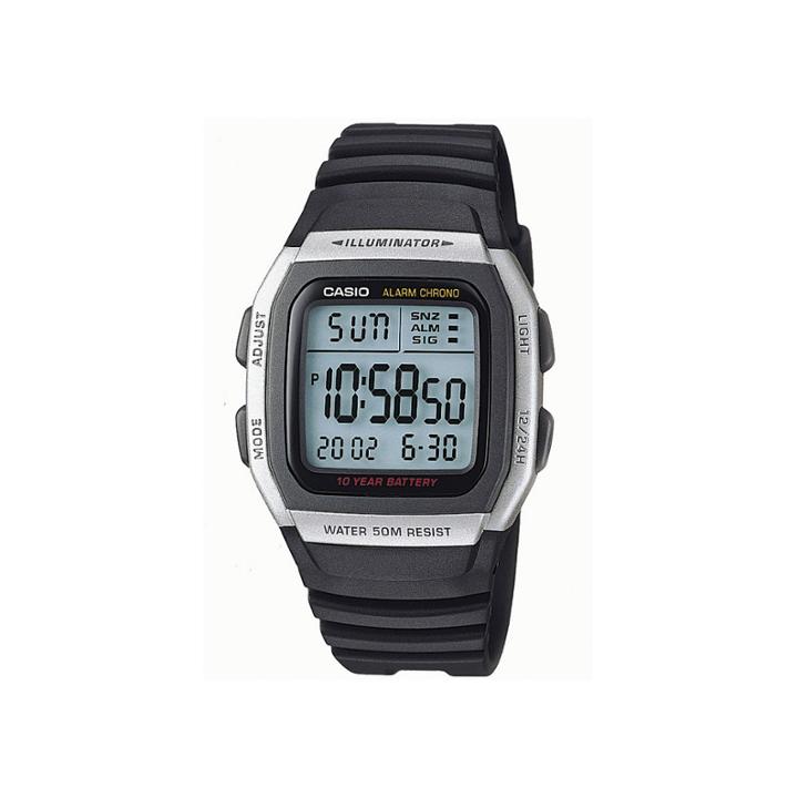 Casio Mens Square Black Resin Strap Digital Sport Watch W96h-1avos