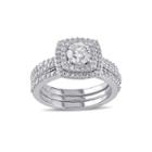 1 1/2 Ct. T.w. Diamond 10k White Gold Ring Set