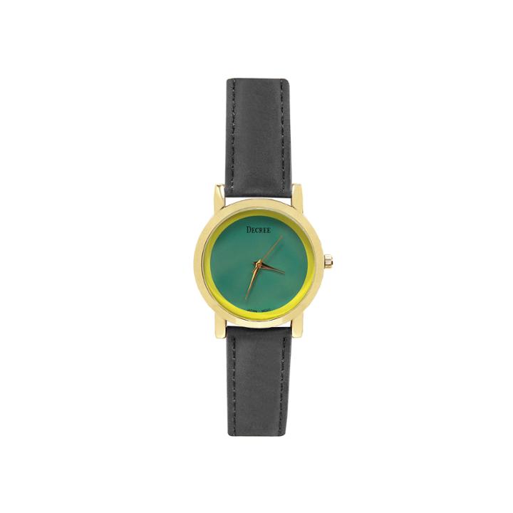 Decree Concepts Womens Gray Block Strap Watch