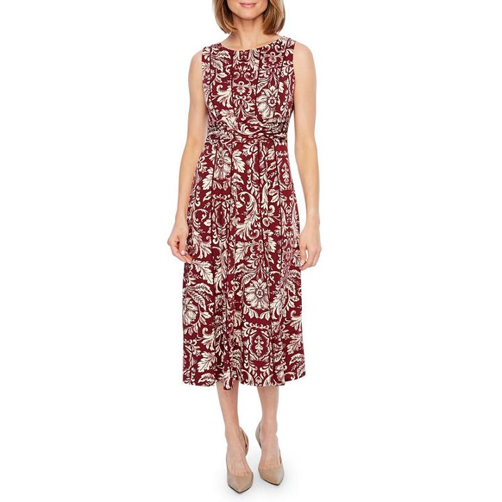 Perceptions Sleeveless Paisley Sheath Dress