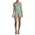 Decree Off The Shoulder Ruffle Romper - Juniors