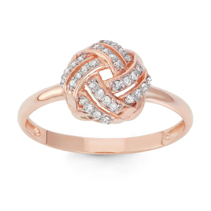 Womens 1/6 Ct. T.w. Genuine White Diamond 10k Gold Cocktail Ring