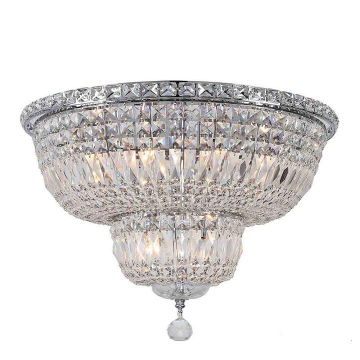 Empire Collection 10 Light Round Clear Crystal Flush Mount Ceiling Light