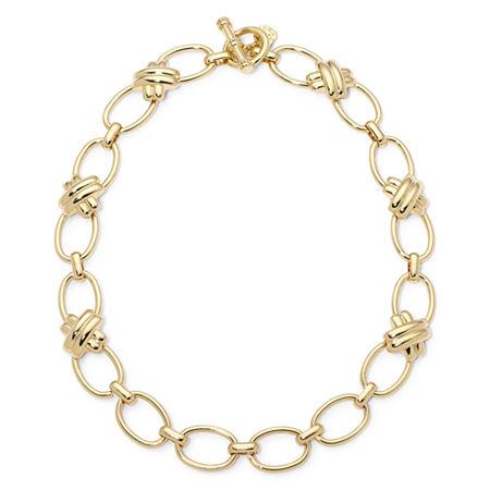 Monet Gold-tone Criss-cross Toggle Necklace